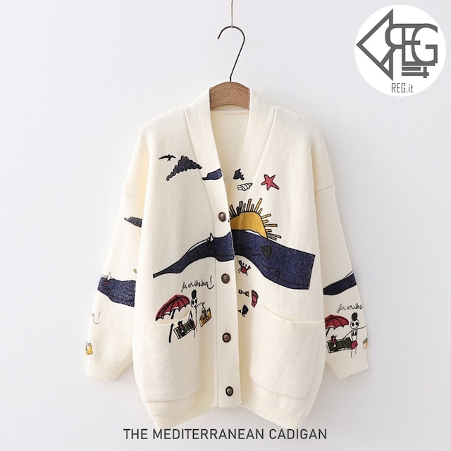 【REGIT】THE MEDITERRANEAN CADIGAN 韓国ファッション カーディガン アウター ユニーク 個性的なカーディガン