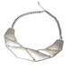 1980s Silver color geometric plate bib statement vintage necklace
