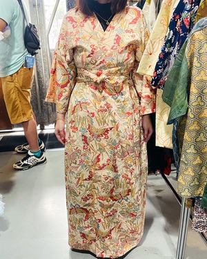 Chou Monyo - Kimono dress - / 蝶文様 着物ドレス ワンピース ガウン