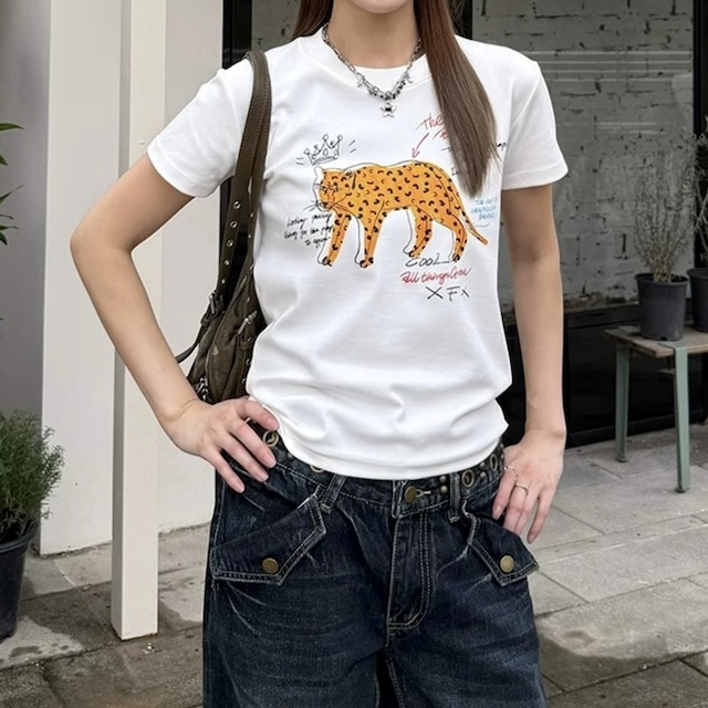 アニマルグラフィックスリムフィットTシャツ 2col R02452