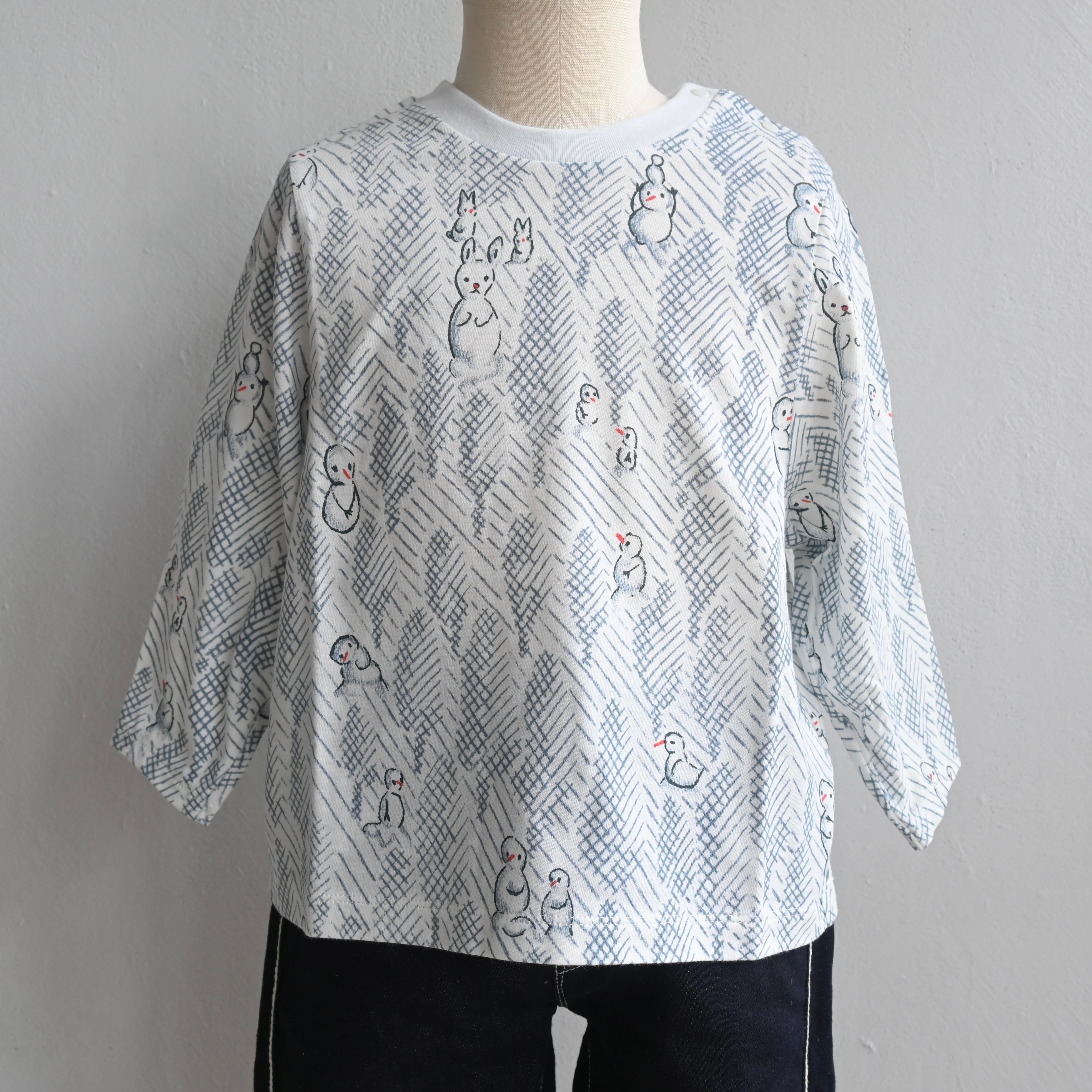 mina perhonen 2023AW》lumiukko カットソー / white / 110 mina perhonen 2023AW》lumiukko カットソー / white / 110