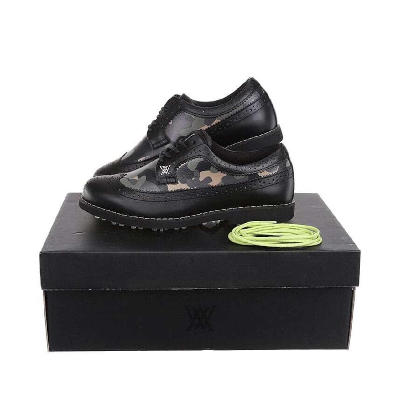 W Camo Wing Tip Brogue Shoes