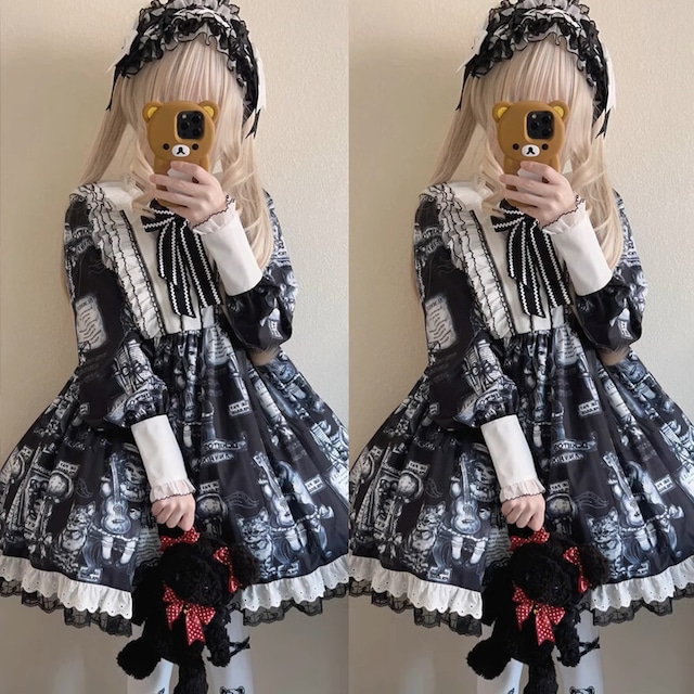 With U ゴスロリ ファッション  ゴスロリ セットアップ 病みかわいい ガーリー 甘め ロマンティック ロリータファッション lolita