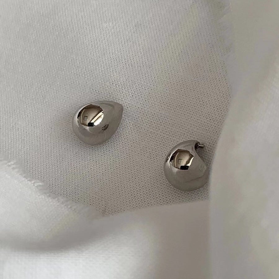 Geometric Bean S925 Stud Earrings