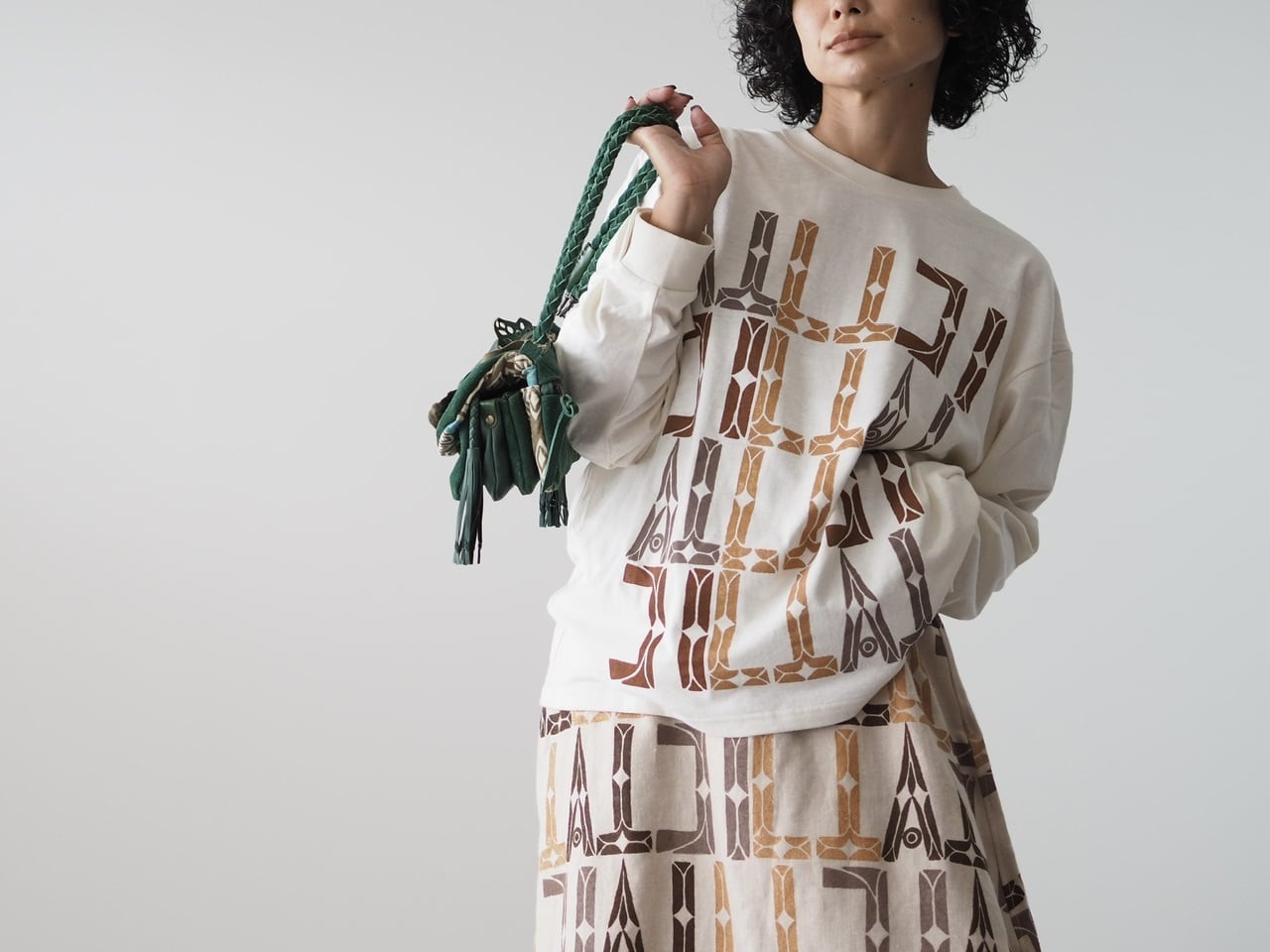 Hemp×Organic cotton T-Shirt【HONORI文様】