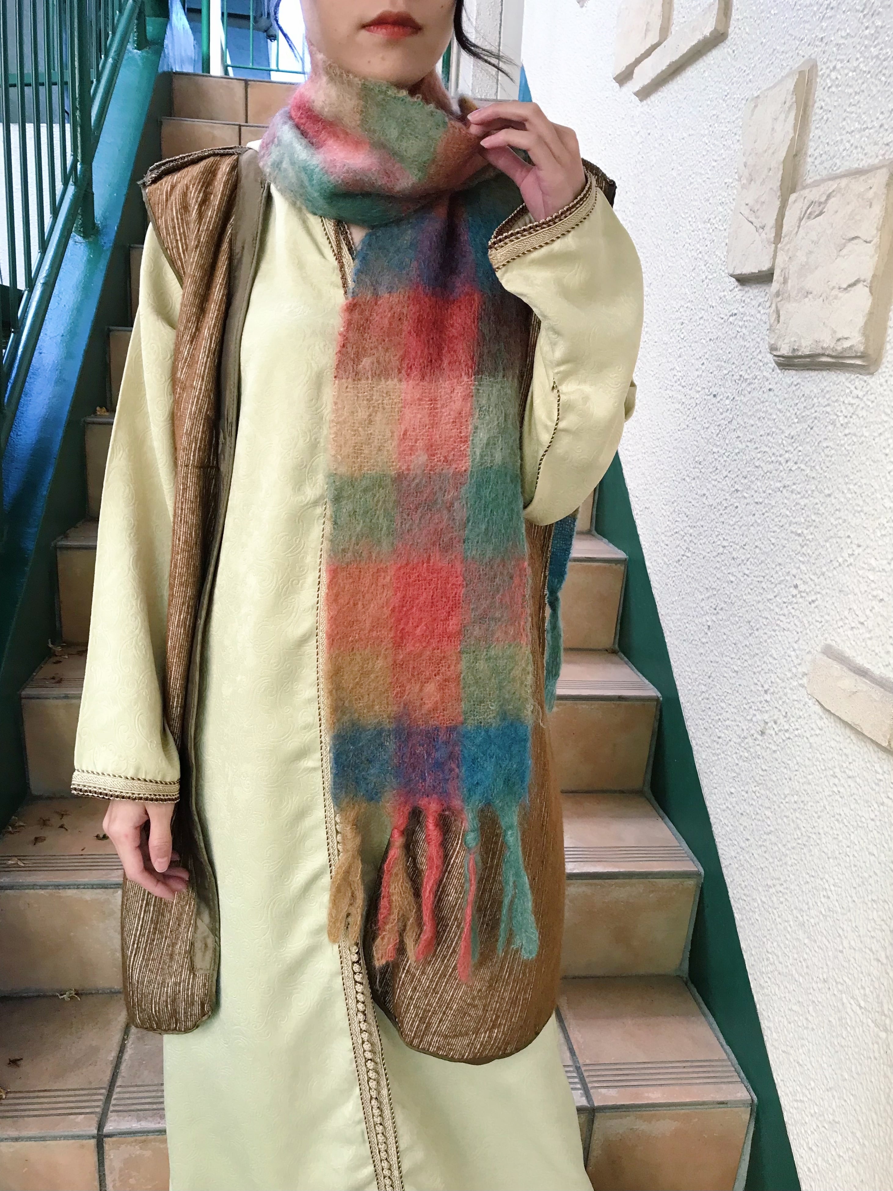 vintage mohair scarf モヘアマフラー　オフホワイト　大きめ