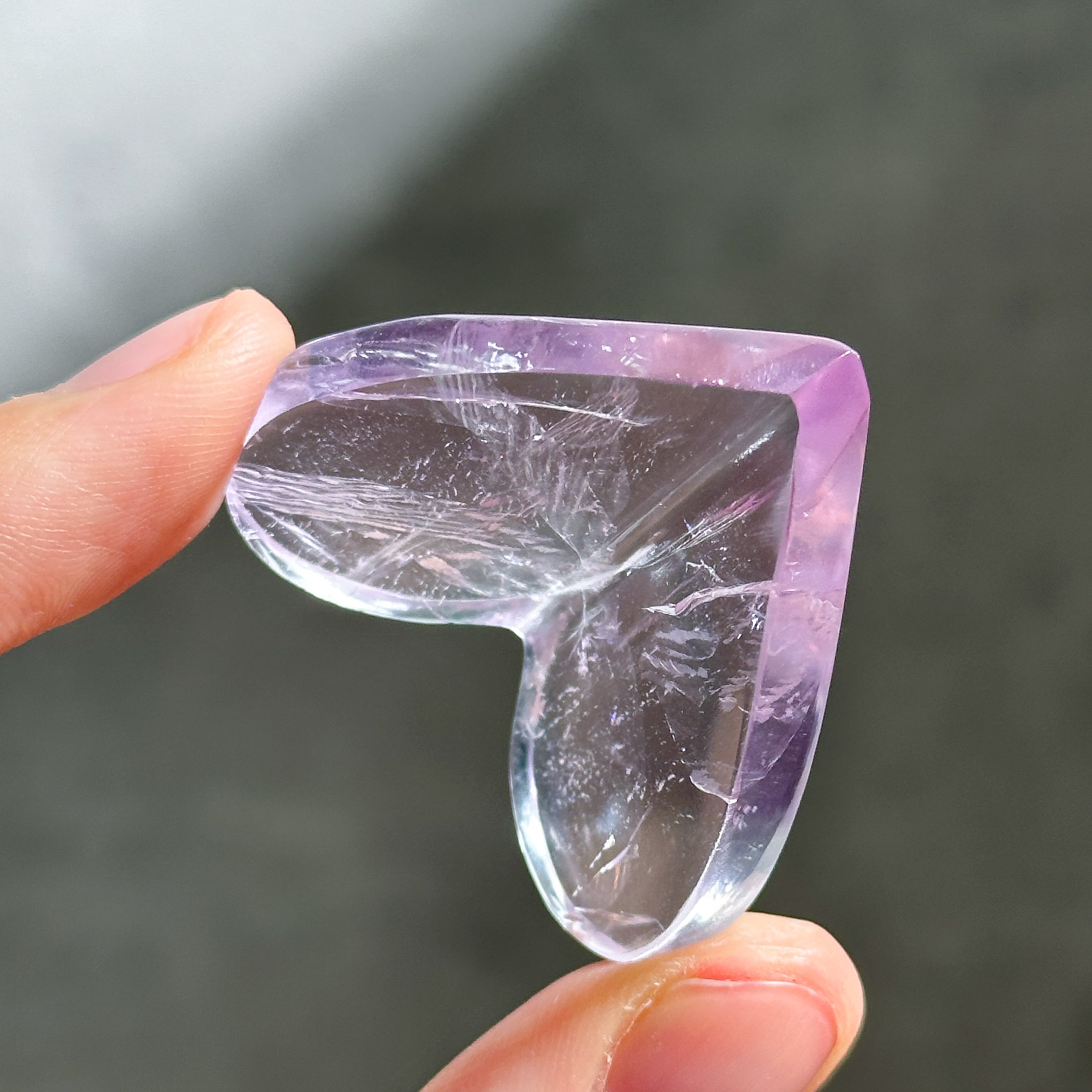 アメジスト 3Dハート 02♡Amethyst heart ♡天然石・鉱物