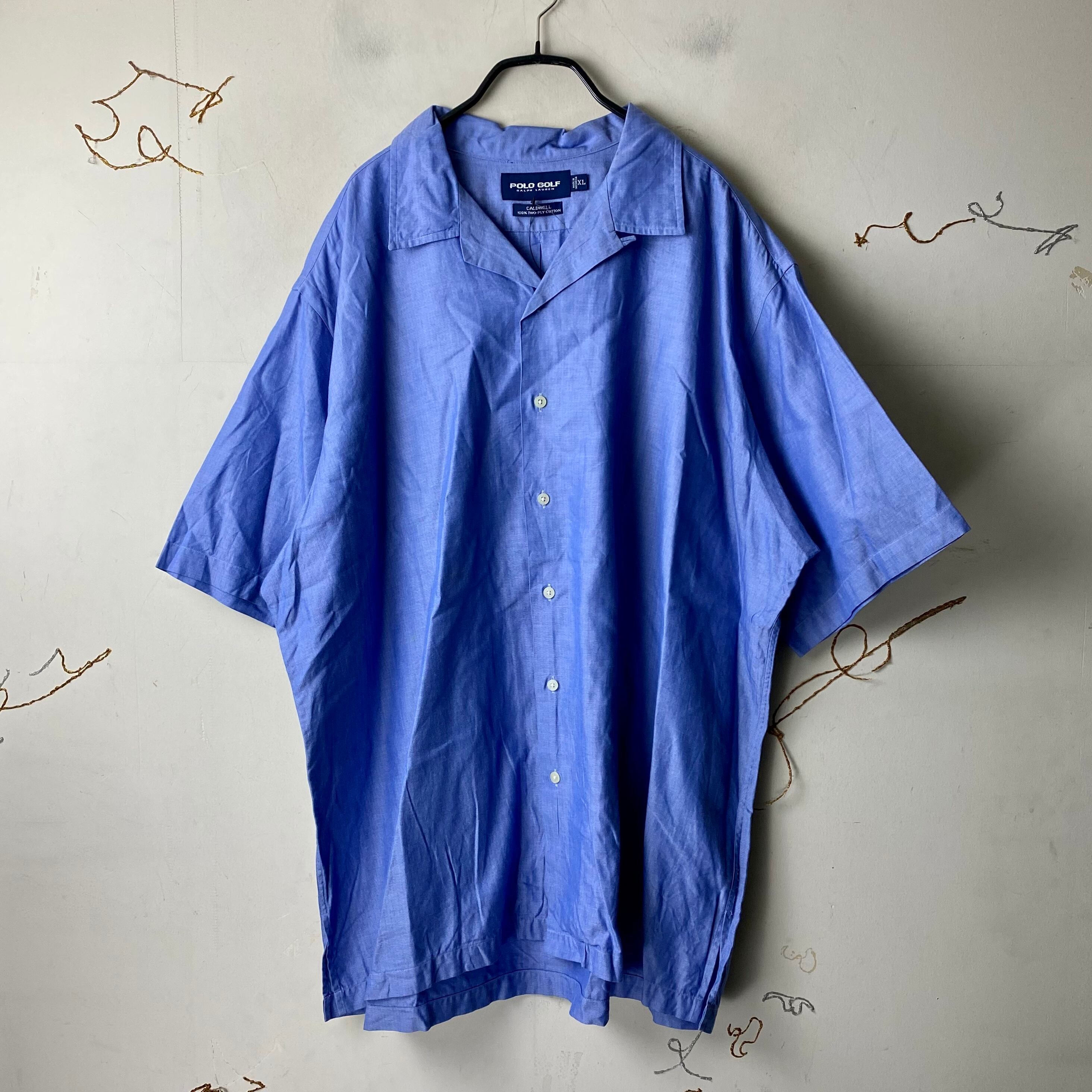 vintage POLO GOLF open collar herringbone S/S shirt “CALDWELL
