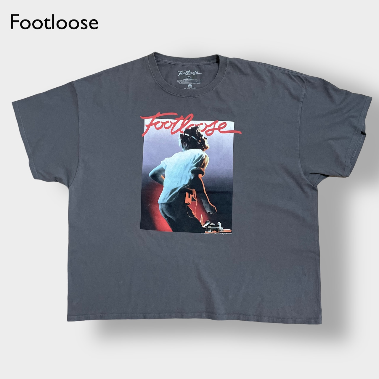 【Footloose】フットルース ムービーTシャツ プリント ロゴ 3XL ビッグシルエット 映画Tシャツ パラマウントピクチャーズ 公式 オフィシャル ケビンベーコン 半袖 夏物 US古着