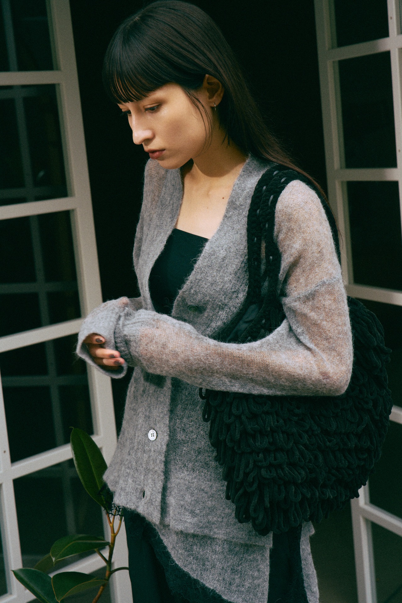 Thick Velvet Loop Monster Bag Hand Knit