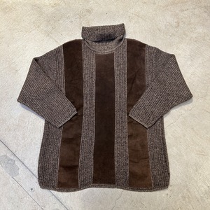 UNKNOW BROWN SUEDE × WOOL KNIT