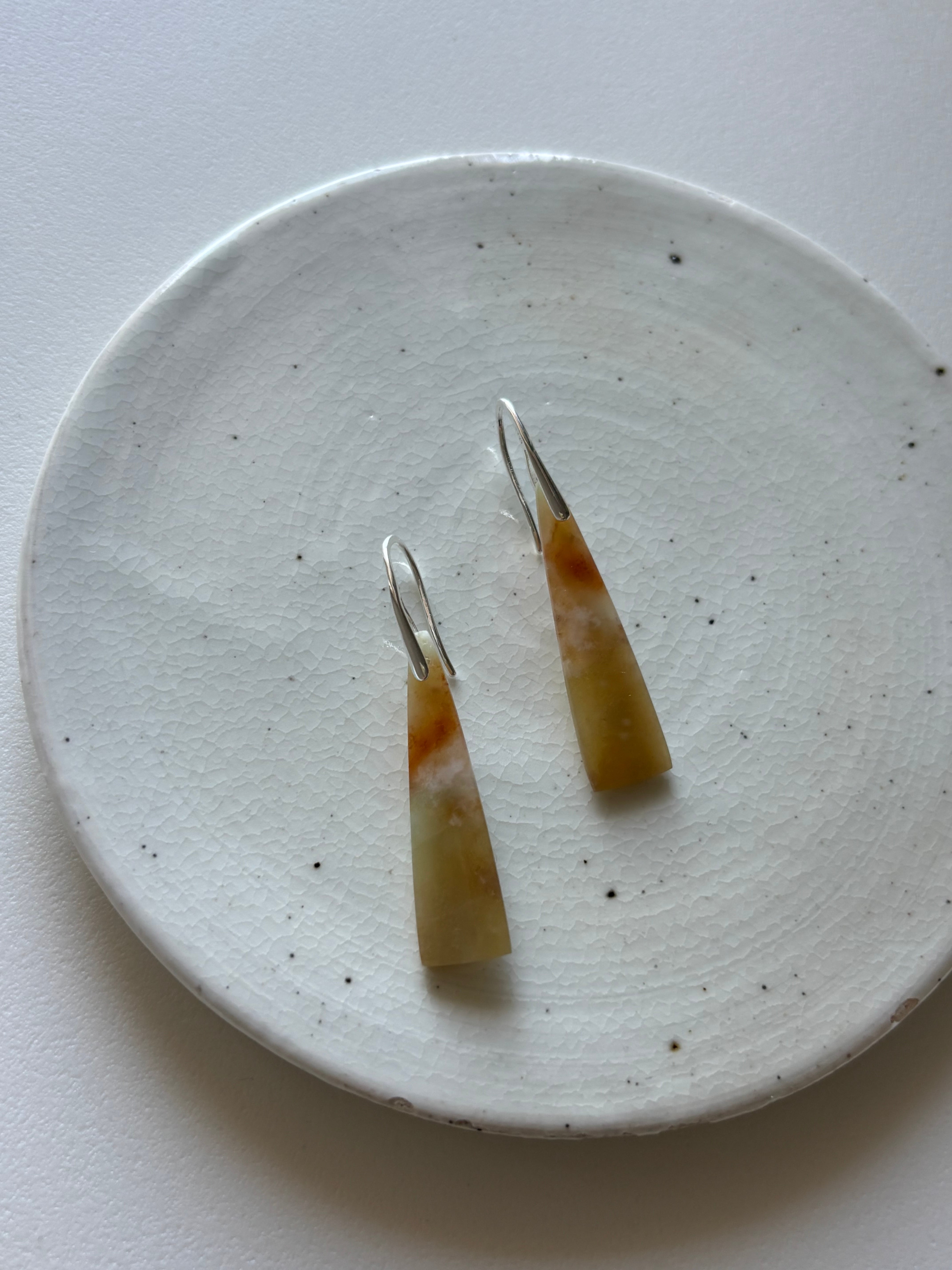 triangle-cut amazonite pierce