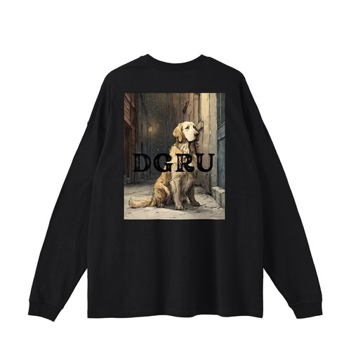 ゴールデンレトリーバー バックプリントロングスリーブTシャツ