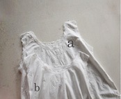 フランス 1900s 語るリボンと太陽Cによるモノグラムワンピース アンティーク