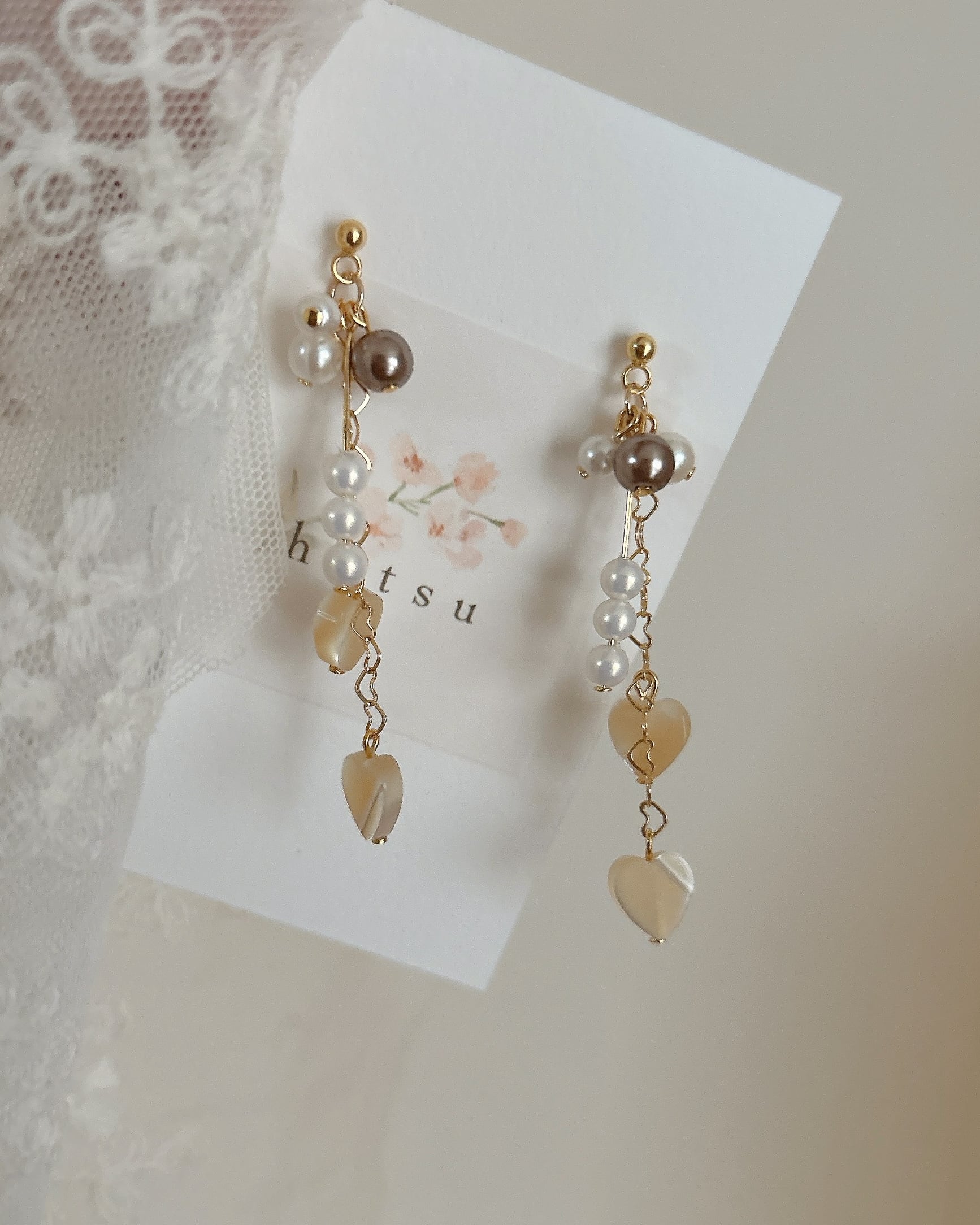 【最終販売】『 キャラメル 』heart / 耳飾り