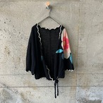 Flower pattern cache-coeur knit cardigan