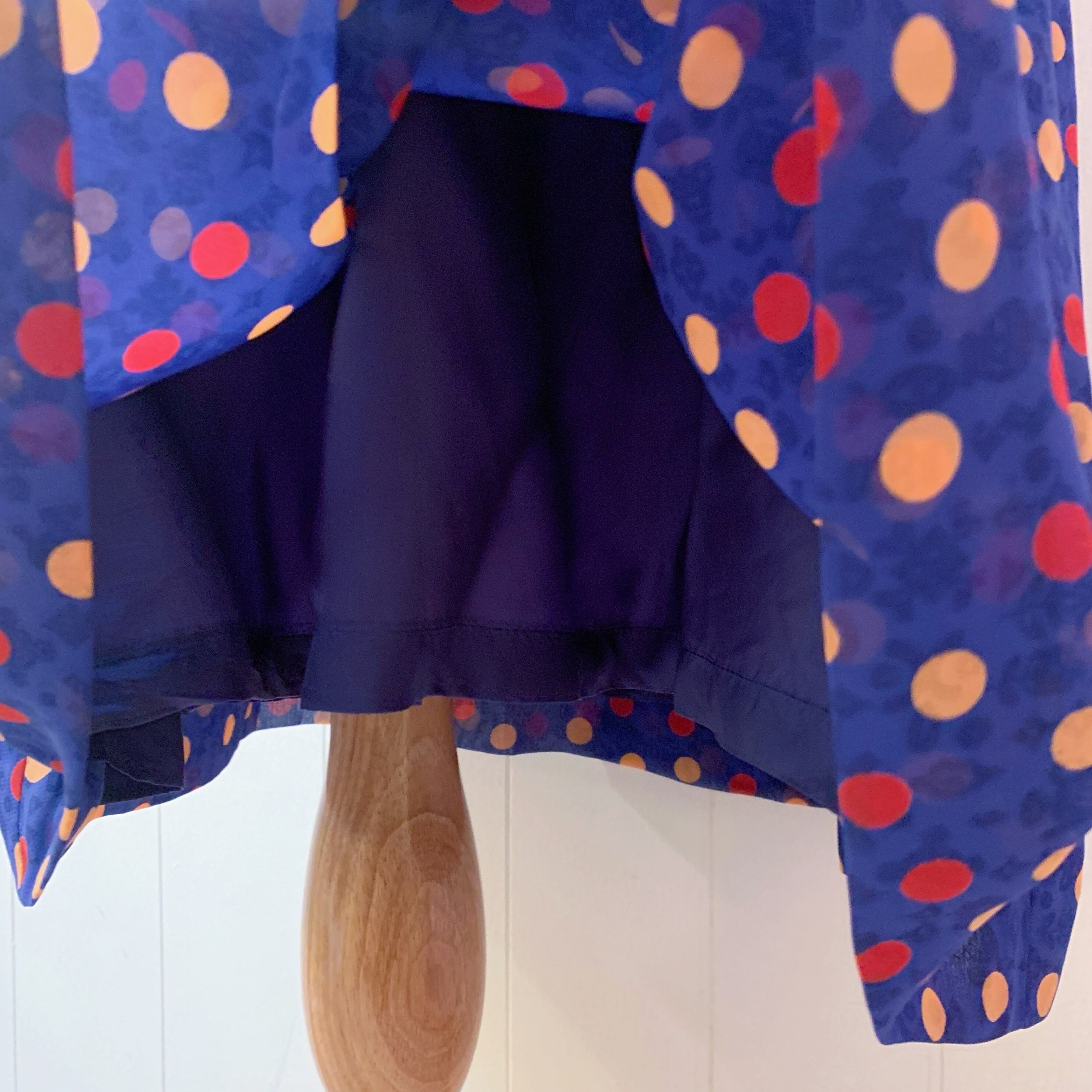 pop coin dot blue sheer one-piece