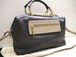 美品24万◆LANVIN PARIS ランバン Padam パダム Bowling Satchel チェーンハンドル 2way レザー トート バッグ◆ 希少なバイカラーモデル♪