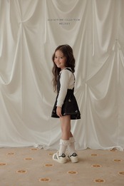 韓国子供服 / 26Autumn / 〖取寄〗Melikey / リボン刺繍サロペット / 女子服 *XS~JM*