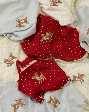 【予約】[ thesallyslaw ] Chloe Puff Romper｜Wine Dot