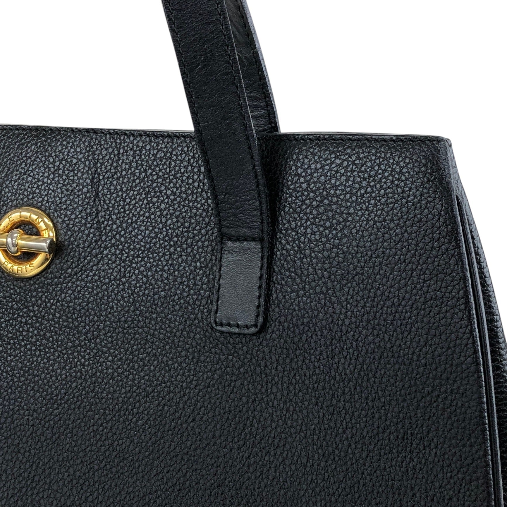 CELINE セリーヌ ハンドバッグ ブラック マンテル レザー トートバッグ