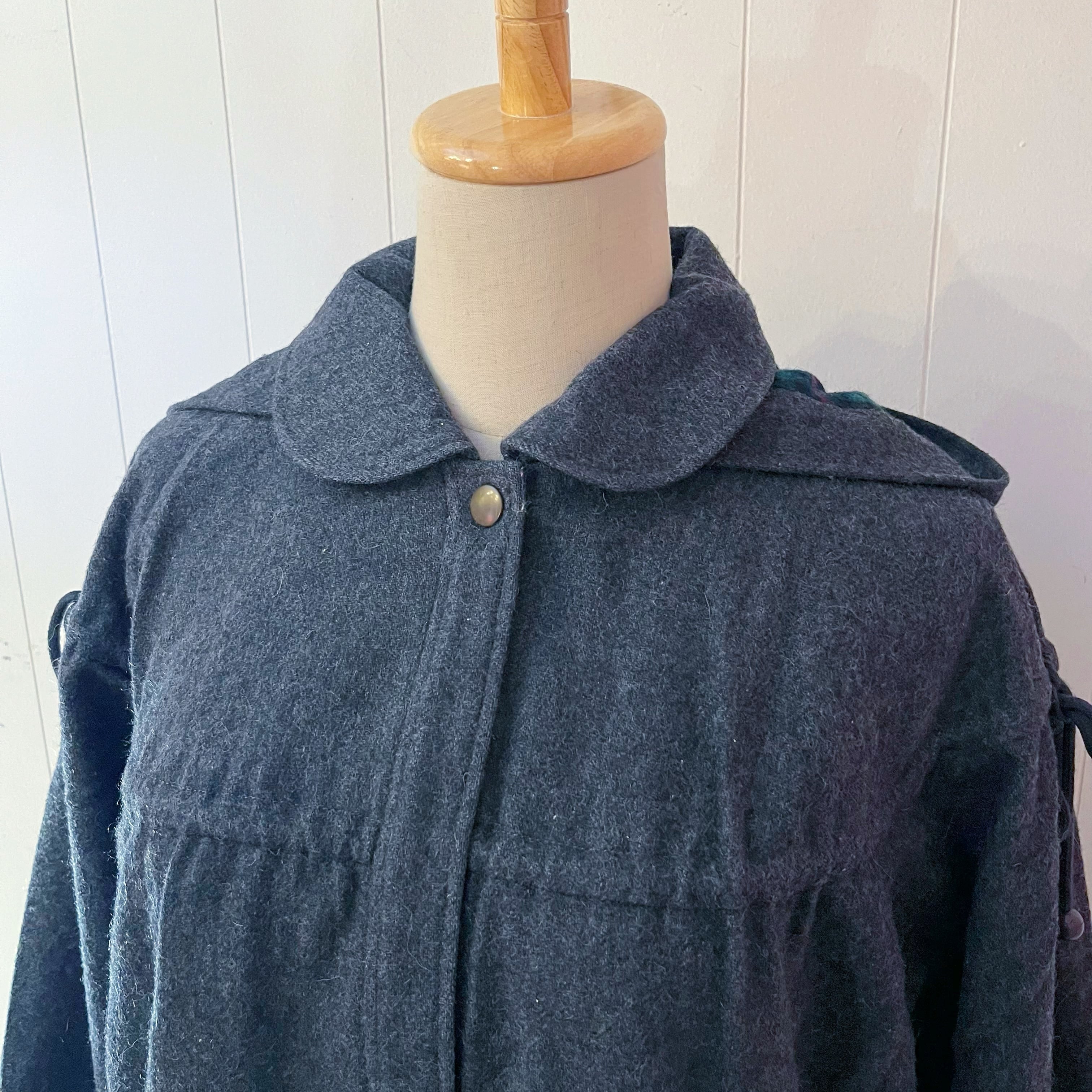 green check hoodie blouson