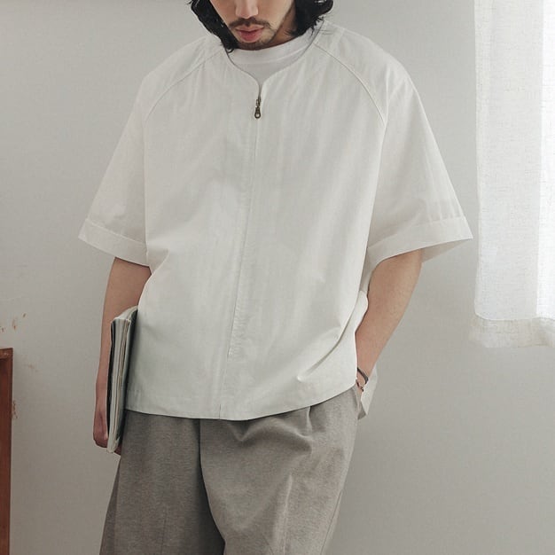 ワイドフォルム ノーカラー ZIP シャツ a-1129 | PATH