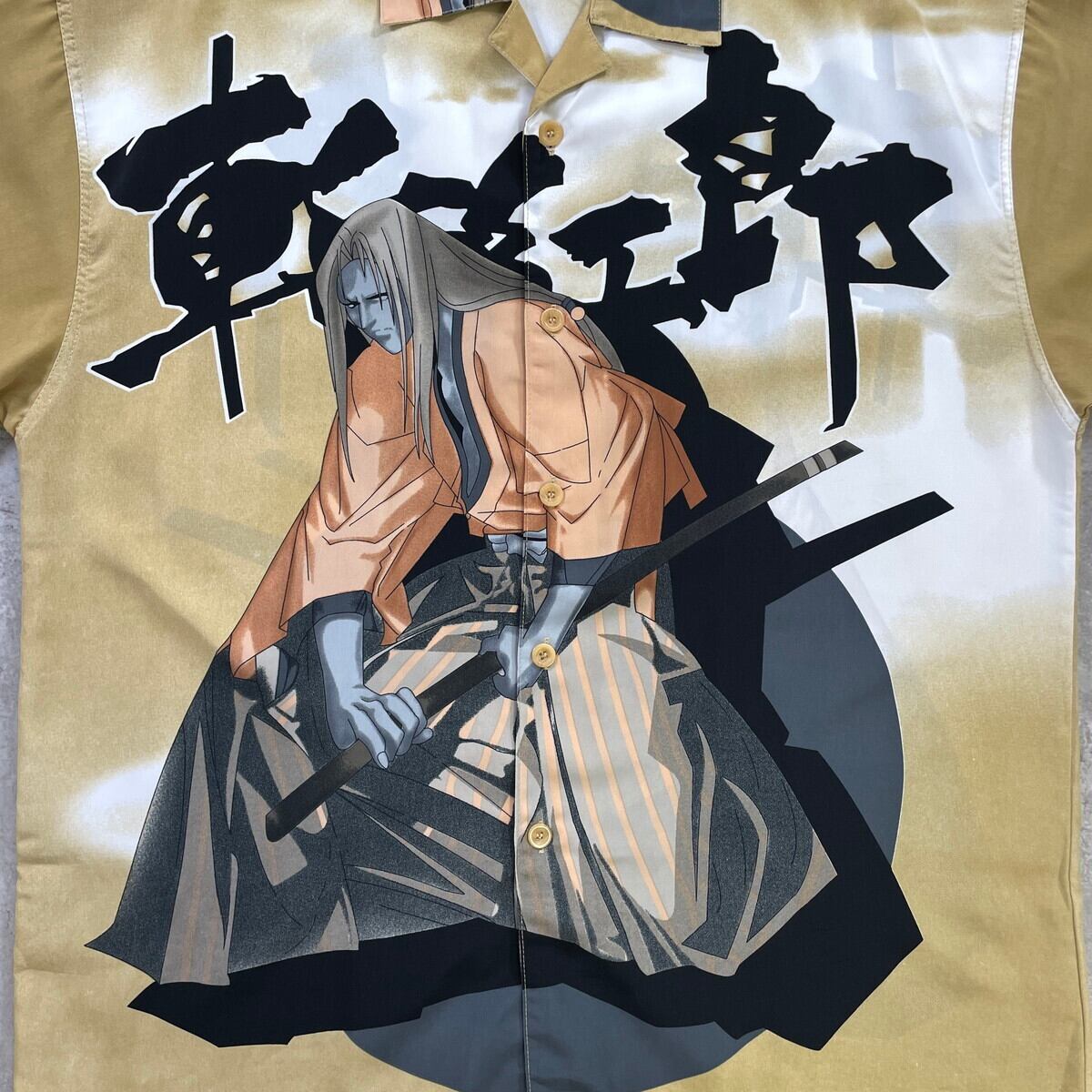 REGAL WEAR 斬紅郎 オールプリント 開襟 半袖 ポリシャツ メンズ2XL
