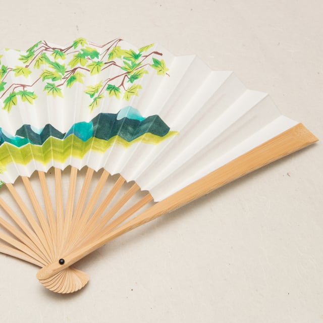越後三山 扇子【型染め扇子(ケース付き)】 | おぐに和紙の店