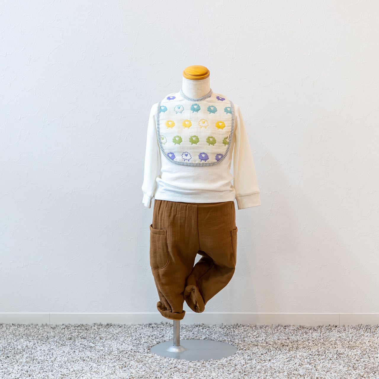 六重織ガーゼスタイ ひつじ/多色 | fuwara