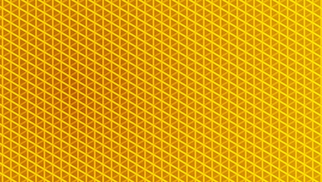 バイアス・チェック風　細いラインパターン　黄色