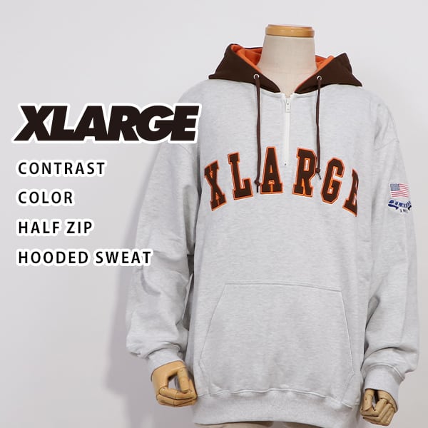 XLARGE ハーフジップパーカー　ホワイト