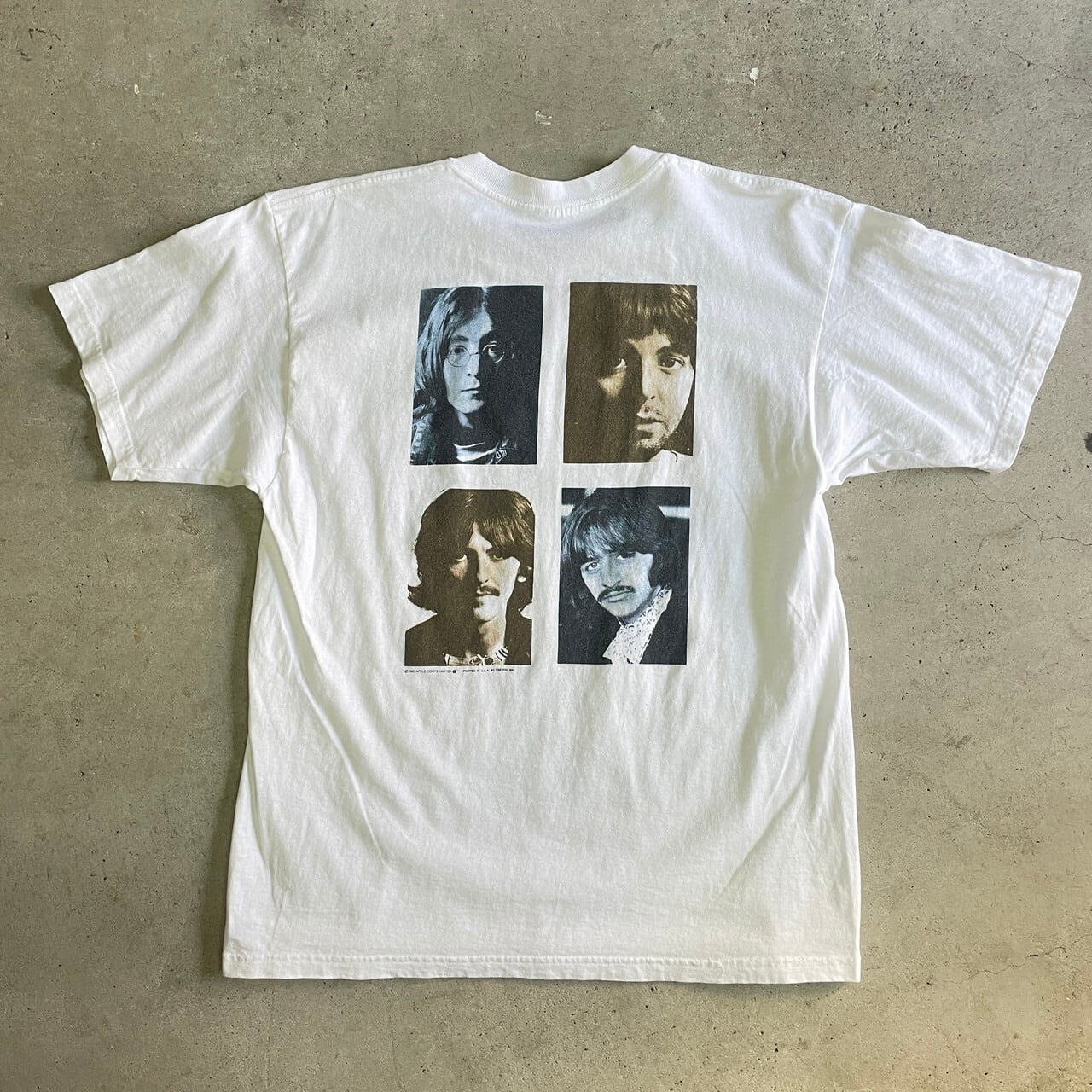 ロックバンドTシャツTHE BEATLESビートルズフォトプリント　XL 白