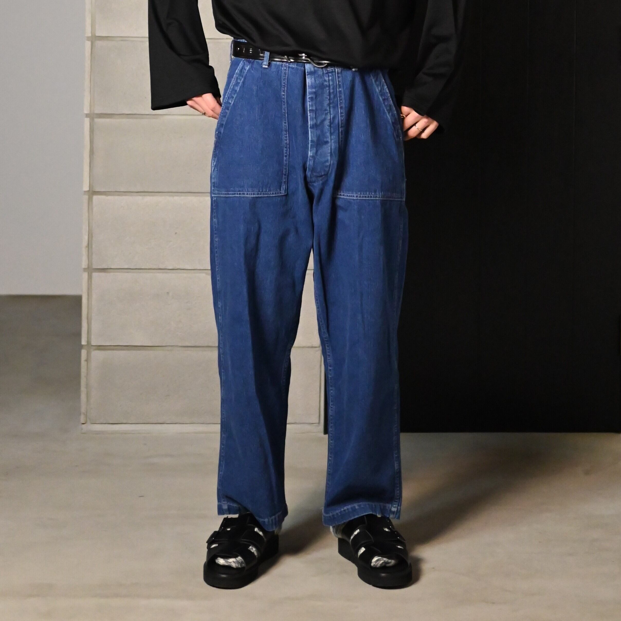 INTERIM / USED SLUB YARN DENIM BAKER PANTS | GANKO