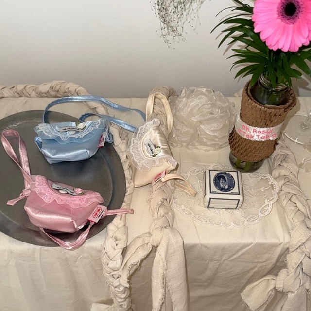 【予約】[tak!tak!tak!tak!]  Satin Mini Bag/ oh, rosy! Series