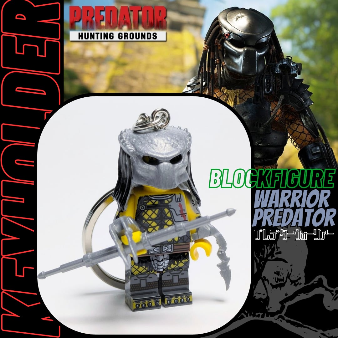 ★ブロックフィギュアキーホルダー★【 PREDATOR2 / AVP ( エイリアンvsプレデター )】 Predator Warrior ( プレデター・ウォリアー )　〚アメリカン雑貨 アメトイ〛