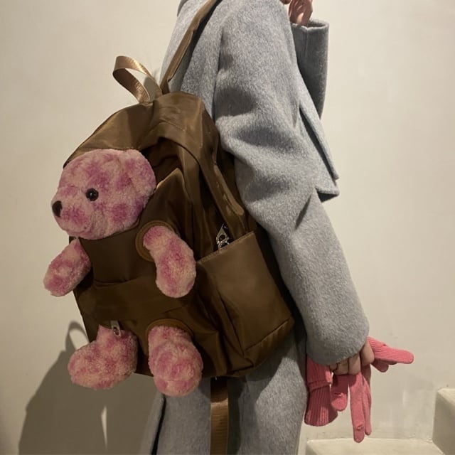 テディベア?　くまのぬいぐるみ　ぬいぐるみ　ぬいぐるみリュック 予約販売】リュック バックパック メンズ ユニセックス ブラウン