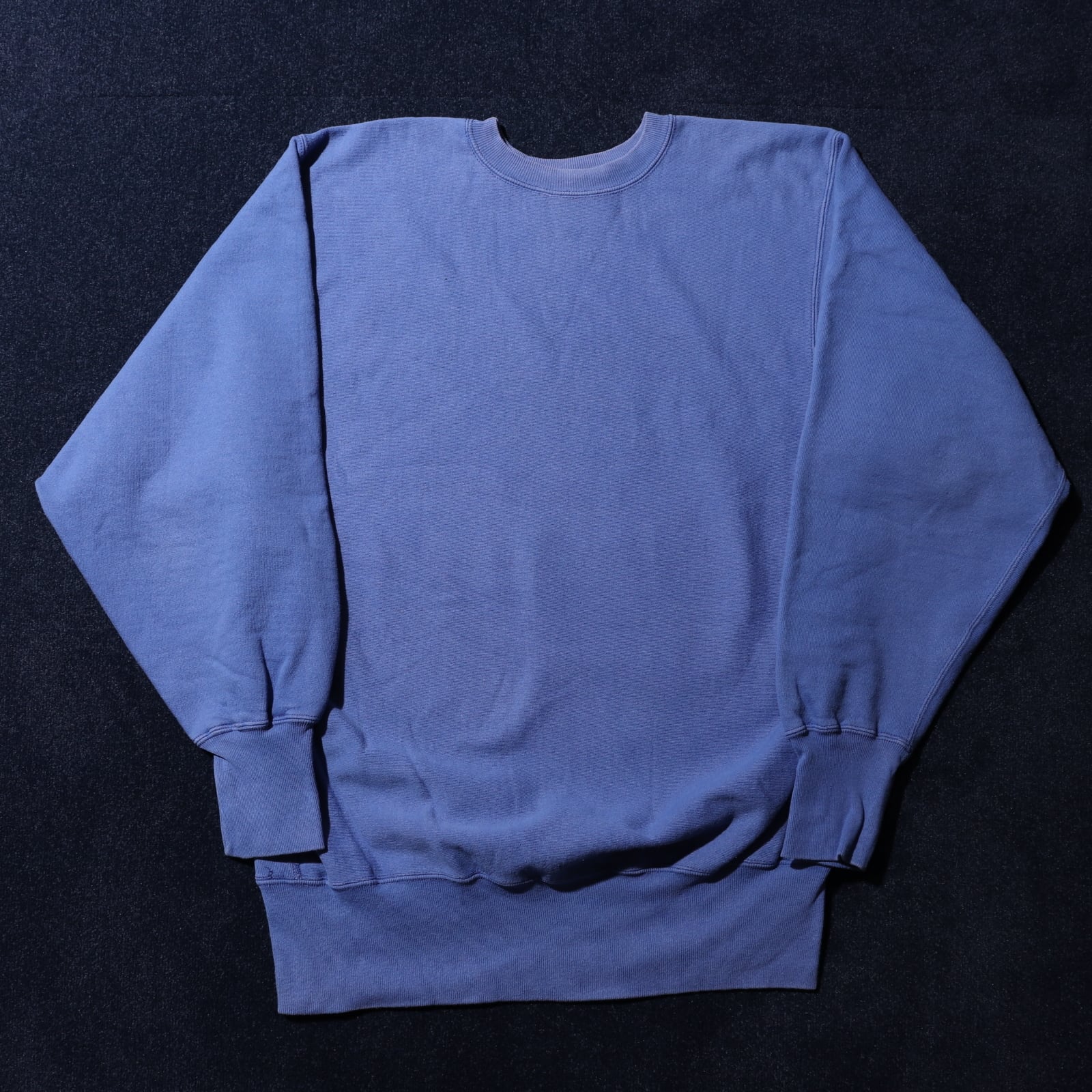 美品 XL 目無し無地 ブルー 青 90s リバースウィーブ チャンピオン 