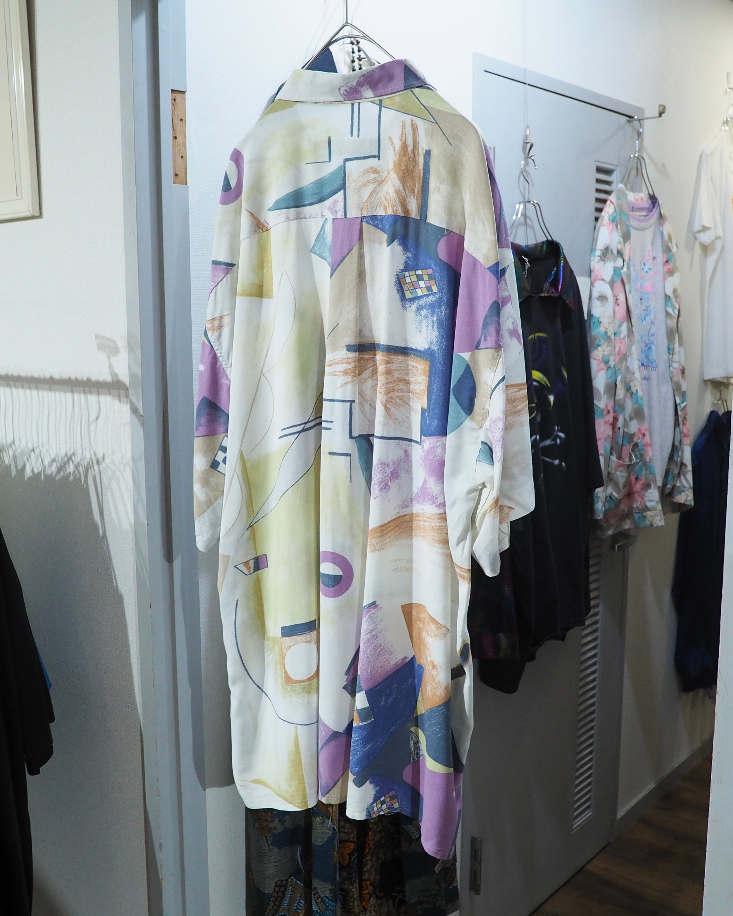 1990s Colorful Abstract art printed vintage loose SS shirt