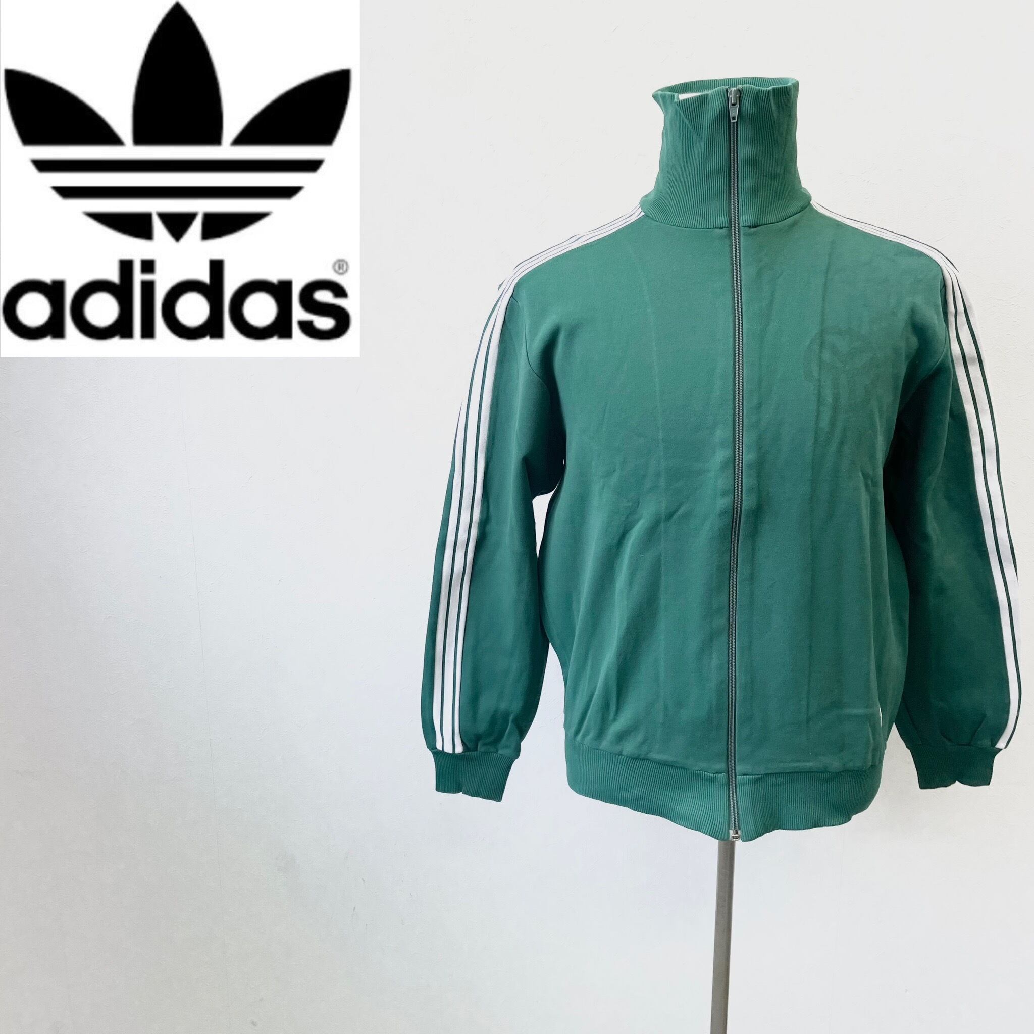 デサント製】レア アディダス トラックジャケット 刺繡トレフォイル