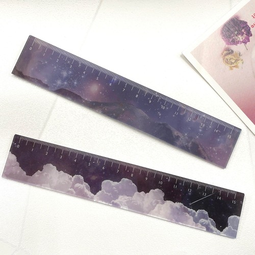 【 ムーンナイト 定規 】 15cm  雲 夜空 星空 じょうぎ 測定 学校 オフィス 文房具 文具 デスク おしゃれ 事務用品 インテリア ステーショナリー