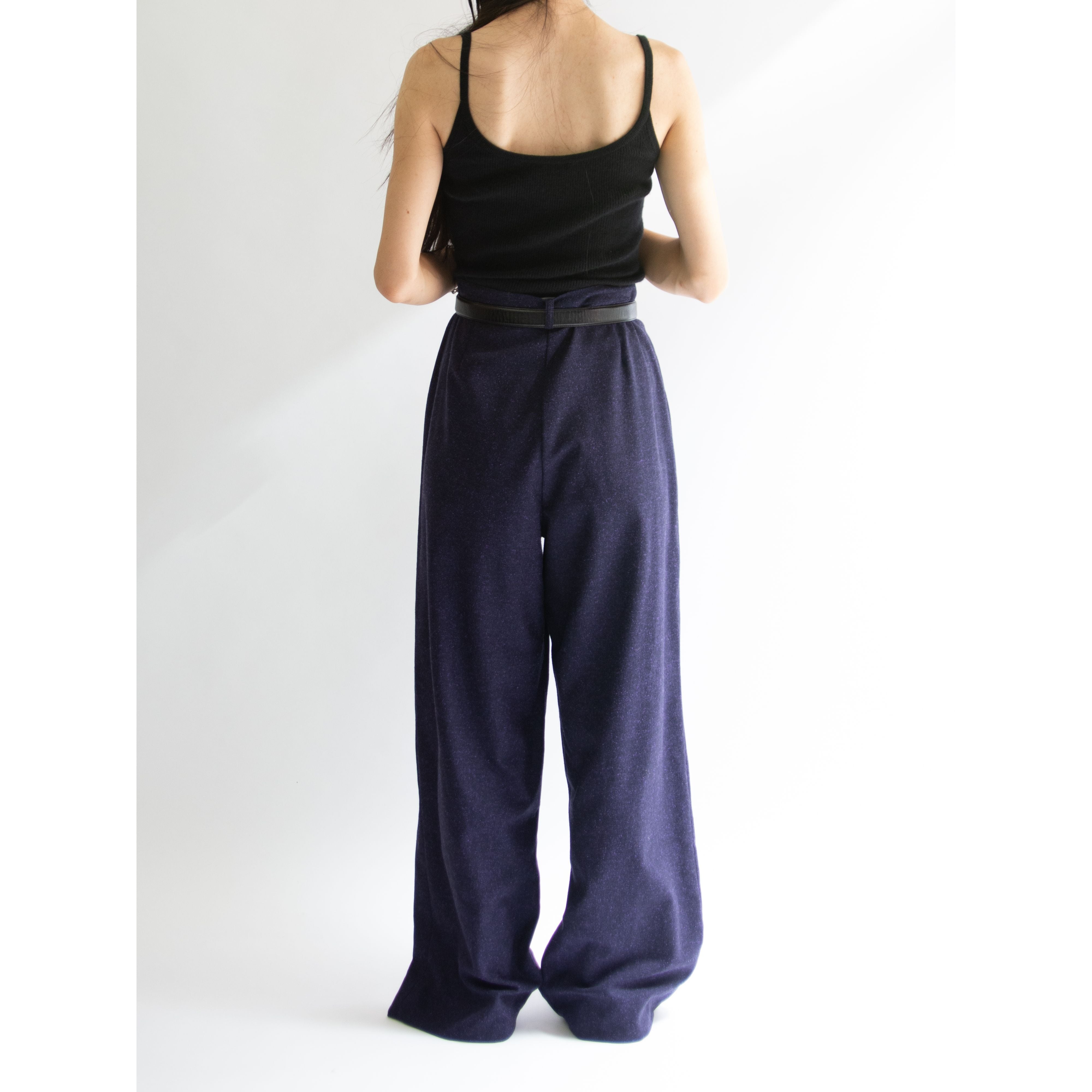 【KRIZIA POI】Made in Italy Wool-Rayon 2tuck Wide Pants（クリツィア ポイ イタリア製 ウールレーヨン ツータックワイドパンツ）