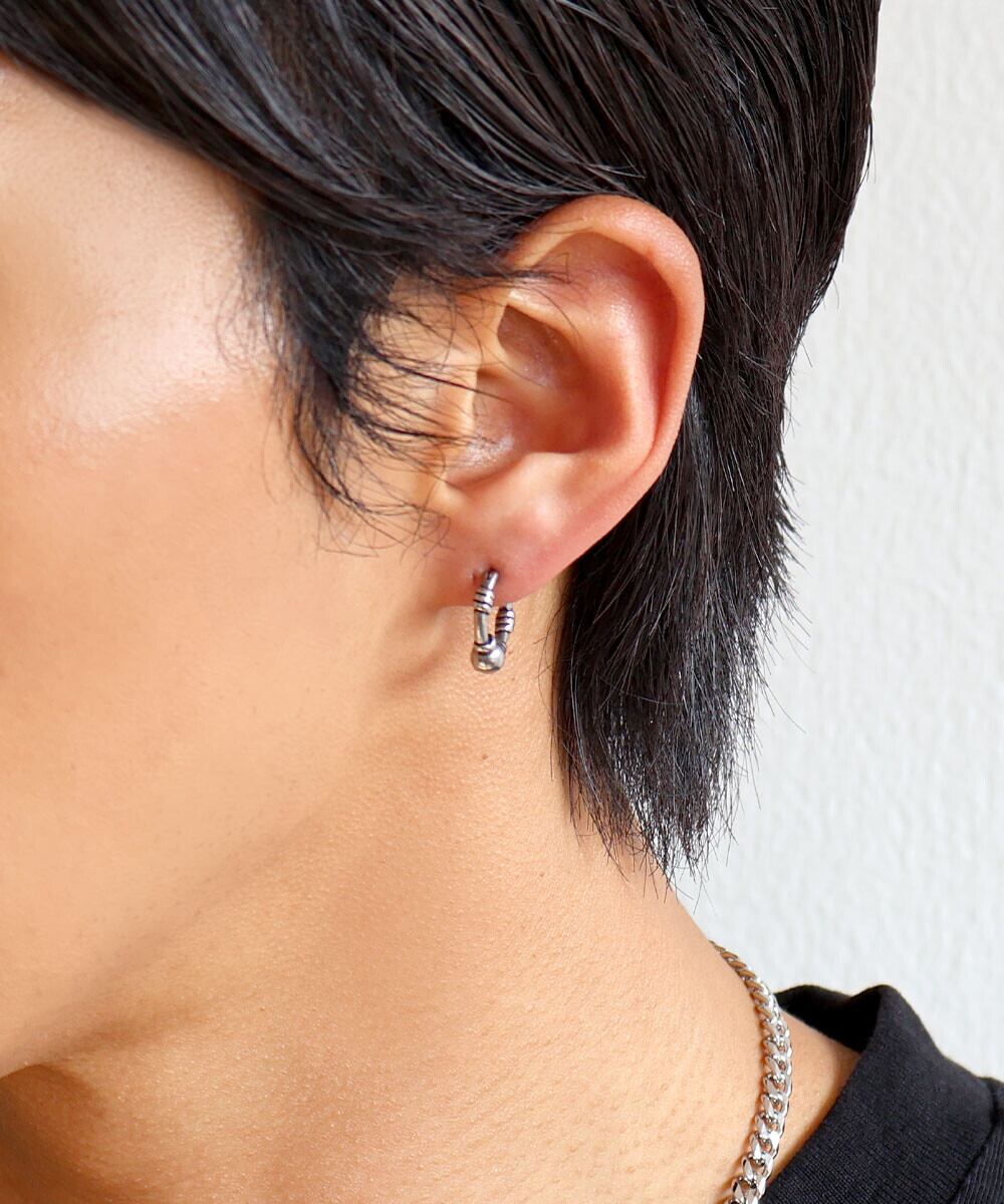 【SELECT】unisex サージカル ステンレス 316L】メンズライク フープピアス　金属アレルギー対応
