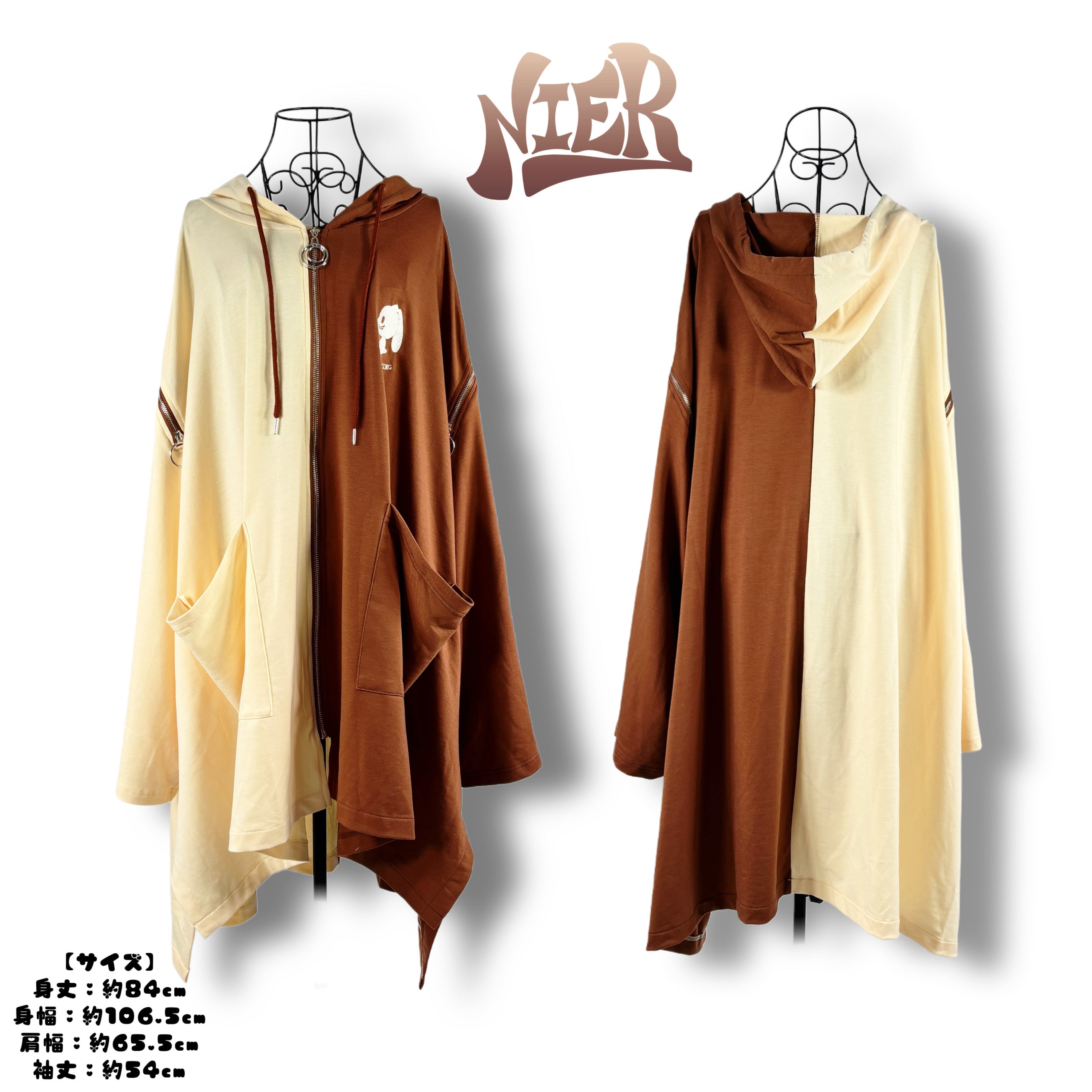 超OVERSIZE 2WAY SHOULDER ZIP PONCHO OUTER【MIKE COLOR】. | NIER