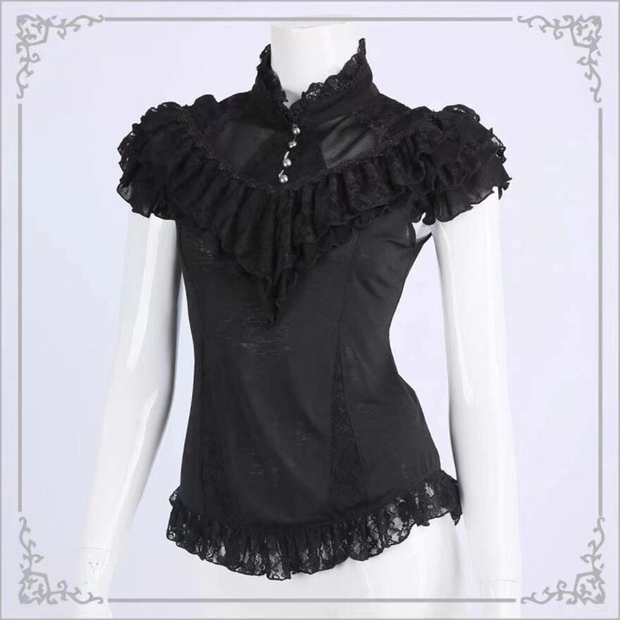 パンク アイドル服 ライブ 参戦服 半袖シャツ 白 黒 サブカル系 地雷 天使と悪魔