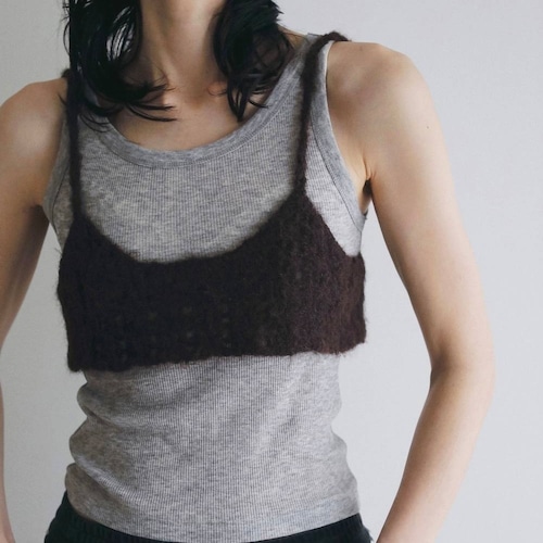【 anuke 】Crochet Knit Bustier