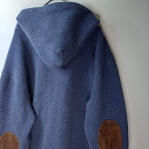 ラルフローレン　プルオーバーパーカー　フーディー　刺繍ロゴ　エルボーパッチ　L