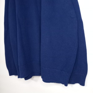 タートルネック　ラグランニット　コットン　セーター　無地　ブルー