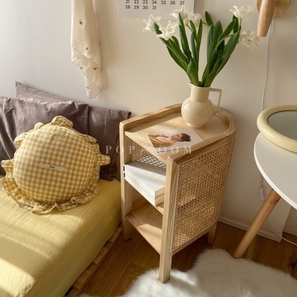 ラタンサイドオープンキャビネット R1485 韓国インテリア雑貨 家具通販サイトpoproom ポップルーム