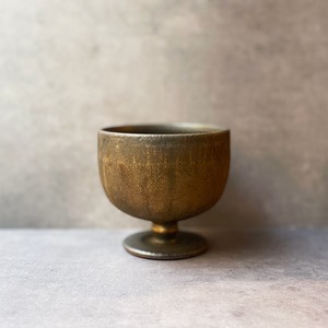 やちむん FUCLAY ゴブレット FUCLAY black 釉薬  沖縄県今帰仁の窯 やちむん グラス コップ  沖縄  【fuc-gob-9】